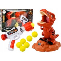 LeanToys Gra Strzelanie Do Dinozaura Zręcznościowa Kulki Pistolet Zestaw