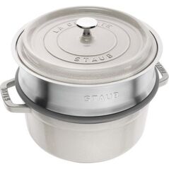 Zwilling Garnek żeliwny okrągły z wkładem STAUB La Cocotte 40508-822-0 - 3.8 ltr. biała trufla