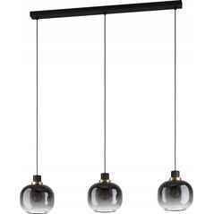 EGLO Oilella, Flexible mount, Black, Grey, Transparent, Black, Grey, Transparent, Steel, Glass, Round