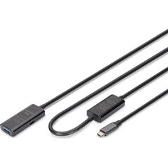 Active USB-C Extension Cable, 10m 5G, USB 3.0, USB-C - USB-A (M/F)
