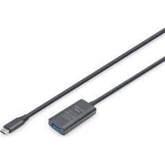 Active USB-C Extension Cable, 5m 5G, USB 3.0, USB-C - USB-A (M/F)