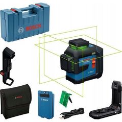 BOSCH.PLANE LASER GLL 80-33 G GREEN USB-C 1x BA 3.7 V 3.0 Ah XL + HANDLE LB 10 + CLAMP DK 20 CASE