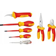 Zestaw narzędzi Bosch Bosch VDE tool set mixed, 7-piece (red/yellow, side cutters, needle-nose pliers, 4 screwdrivers, stripping knife)