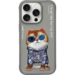 Nimmy iPhone 16 Pro 6.3" case gray/grey Glasses Cool Cat