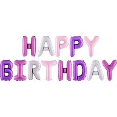 Party Deco Balon foliowy Happy Birthday - 340x35 cm - 1 komplet uniwersalny