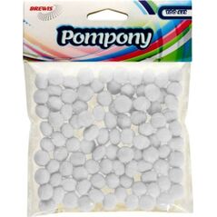 BREWIS Pompony POM17 1cm białe 100szt
