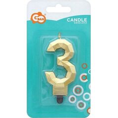 GoDan Świeczka Cyfra 3 Diament 7.6cm