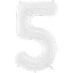 PartyDeco Balon foliowy 5 86cm biały