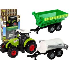 LeanToys Zestaw Traktor z Maszynami Przyczepa Cysterna Dźwięki LED