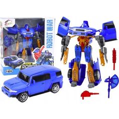 LeanToys Robot Auto 2w1 Transformacja Akcesoria Broń Niebieski