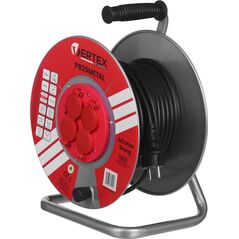 Vertex Przedłużacz elektryczny bębnowy 25M 3x2,5mm PB25METAL czarny