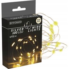 Lampki choinkowe Christmas decoration LAMPKI DRUCIKI NA BATERIE GIRLANDA 100 LED CIEPŁY BIAŁY