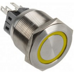 DimasTech Przycisk LED 25mm Żółty (PD066)
