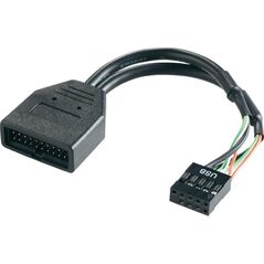 SilverStone USB 19 pin - USB 9 pin, 0.1m, Czarny (G11303050-RT)