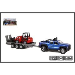 Hipo Auto metalowe z przyczepą 30cm w pudełku (510207)
