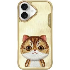 Nimmy case iPhone 16 6.1" khaki Big Eyed Pet 2.0 Cat
