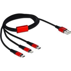 Kabel USB Delock USB-A - Lightning 1 m Czerwony (85892)