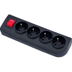 Elgotech Rozgałęźnik do przedłużacza z wyłącznikiem 4-gniazda z/u czarny GN-40W-2