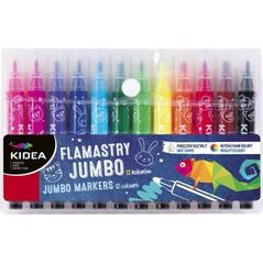 Derform Flamastry Jumbo 12 kolorów KIDEA