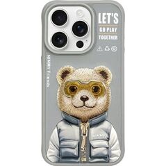 Nimmy iPhone 15 Pro 6.1" case gray/grey Cool&Cute 2.0 Bear