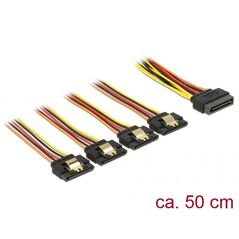 Delock SATA 15-pin - SATA 15-pin x4, 0.5m, Wielokolorowy (60158)