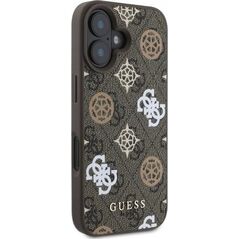Guess GUESS futerał do IPHONE 16 kompatybilny z MagSafe GUHMP16SP4PWPW (PU Peony on 4G Background) brązowy