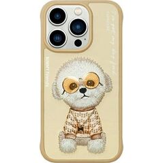 Nimmy iPhone 15 Pro 6.1" case khaki Glasses Cool Dog