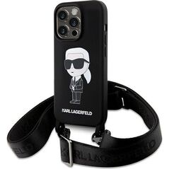 Karl Lagerfeld Karl Lagerfeld KLHCP15XSCBSKNK iPhone 15 Pro Max 6.7" hardcase czarny/black Crossbody Silicone Ikonik