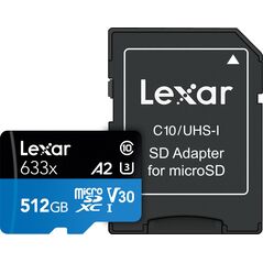 Karta Lexar 633x MicroSDXC 512 GB Class 10 UHS-I/U3 A2 V30 (LSDMI512BB633A)