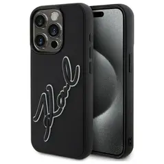 Karl Lagerfeld KLHCP15X3DRKSDLK Apple iPhone 15 Pro Max hardcase 3D Rubber Signature black