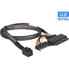 Delock SFF 8643 - SFF-8639 + SATA 15-pin, 0.5m, Czarny (84819)