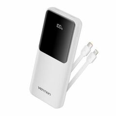 VENTION 10.000mAh Power Bank (Micro-USB + USB-C + USB-A + USB-A) with Built-In Type-C and Lightning Cables 22.5W White Led Display Type (FHOW0) (VENFHOW0) έως 12 άτοκες Δόσεις