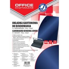 Office Products OKŁADKI DO BINDOWANIA OFFICE PRODUCTS, KARTON, A4, 250GSM, BŁYSZCZĄCE, 100SZT., CIEMNONIEBIESKI 20232515-11