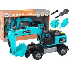 LeanToys Koparka Zestaw DIY Niebieska Pojazd Budowlany Wiertnica Chwytak