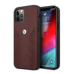 Original Case IPHONE 12 PRO MAX BMW Hardcase Leather Curve Perforate (BMHCP12LRSPPR) red 3666339010881