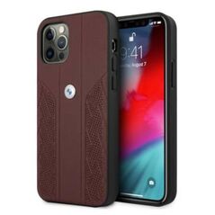 Original Case IPHONE 12 / 12 PRO BMW Hardcase Leather Curve Perforate (BMHCP12MRSPPR) red 3666339010874