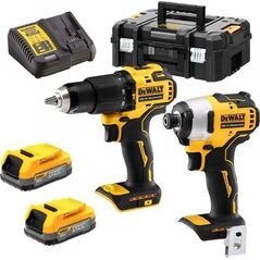 Zestaw elektronarzędzi Dewalt Zestaw COMBO 18V Wkrętarka udarowa DCD709 + Zakrętarka DCF809 2x1,7Ah POWERSTACK (DCK2062E2T)