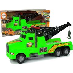 LeanToys Auto Ciężarówka Holownik Pomoc Drogowa 1:10 Lina Zielona