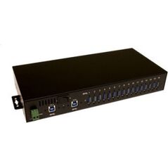 Exsys EXSYS EX-1116HMVS 16-portowy koncentrator USB 3.2 Gen1 z szyną DIN i ochroną przeciwprzepięciową