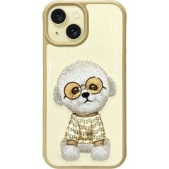 Nimmy iPhone 15 6.1" case khaki Glasses Cool Dog