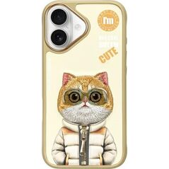 Nimmy iPhone 16 6.1" case khaki Cool&Cute 2.0 Cat