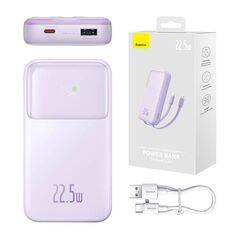 Baseus Comet Powerbank 10000mAh 22.5W + USB-A/USB-C Cable (purple)