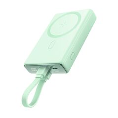 Joyroom JR-PBM01 powerbank MagSafe 10000mAh 20W with stand + Lightning / USB-C cable green