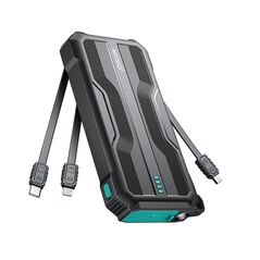 Joyroom JR-L016 powerbank 10000mAh + USB-C / micro USB / Lightning cables (black)