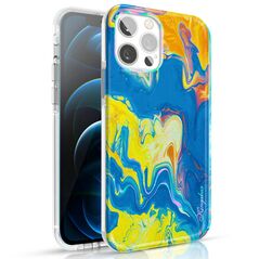 Kingxbar Watercolour Apple iPhone 12 Pro Max yellow-blue