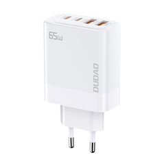 GaN Dudao A65EU wall charger 2xUSB-A, 2xUSB-C PD 65W white