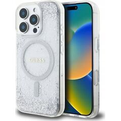 Guess GUHMP16LRGRGES iPhone 16 Pro 6.3" silver/silver hardcase Resin Gradient Glitter MagSafe