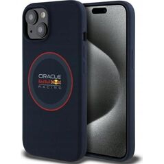 Red Bull RBHMP15S24SIILVR iPhone 15 6.1" Hard Case Navy Silicone Red Ring MagSafe