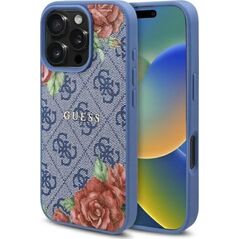Guess GUHMP16XP4ROPEMCB iPhone 16 Pro Max 6.9" blue/blue hardcase 4G Flowers Print MagSafe