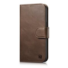iCarer Oil Wax Wallet Anti-RFID 2in1 Apple iPhone 14 Pro Max brown